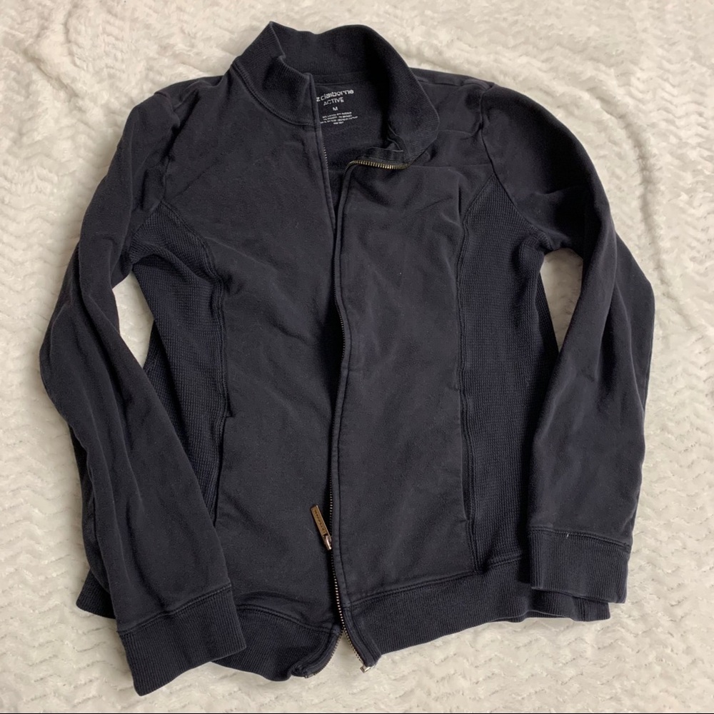 Liz Claiborne Active black zip up hoodie jacket